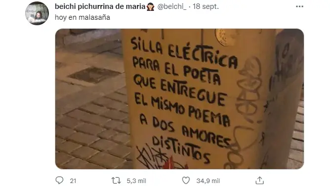 Poesía de contenedores en Madrid: Los increíbles grafitis virales de Neorrabioso