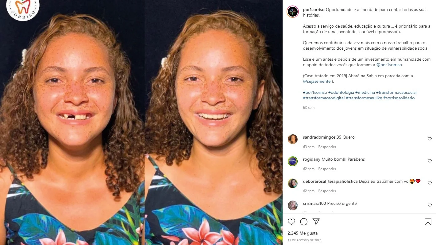 Instagram de la ONG por1sorriso