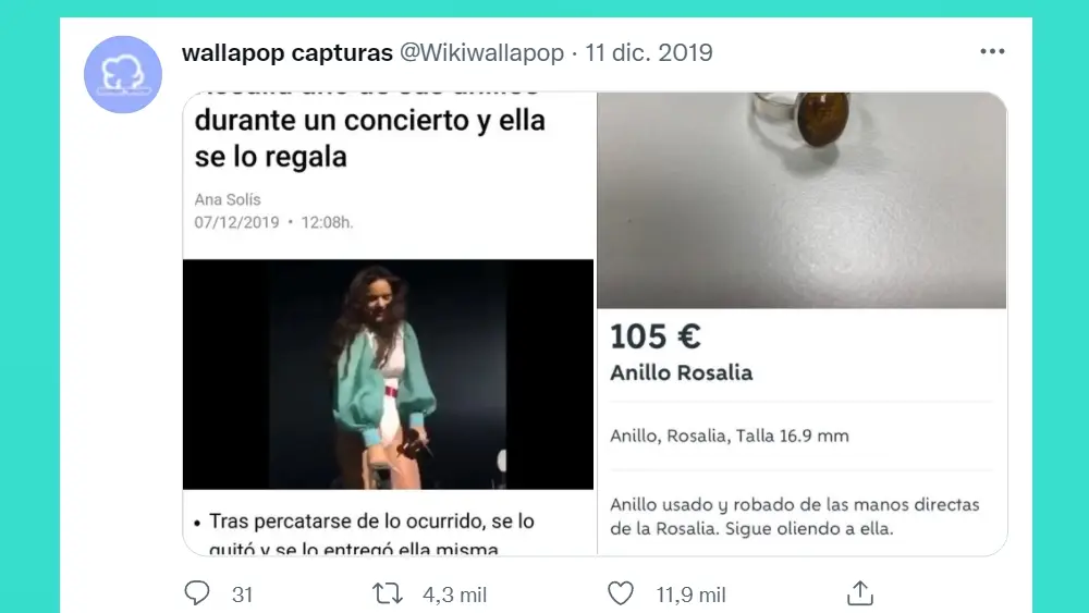 El anillo de Rosalía y los 20 anuncios más increíbles encontrados en Wallapop