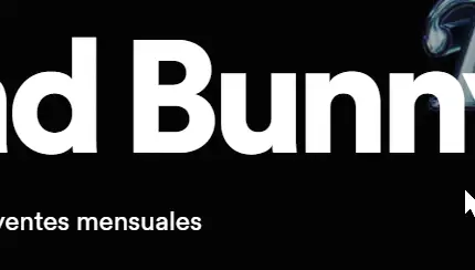 Pantallazo del perfil de Bad Bunny en Spotify