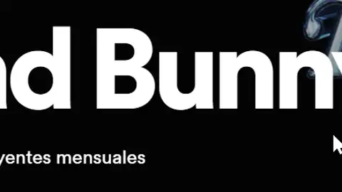 Pantallazo del perfil de Bad Bunny en Spotify Pantallazo del perfil de Bad Bunny en Spotify