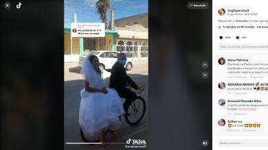 ¡Intenta no emocionarte! La razón por la que un padre llevó a su hija al altar en bicicleta