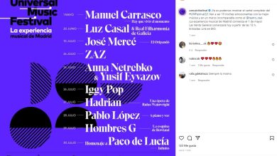 Pablo López, Luz Casal e Iggy Pop grandes nombres del Universal Music Festival 2022