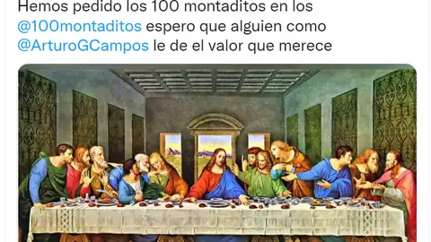 'La última cena' de Da Vinci en un 100 Montaditos 'La última cena' de Da Vinci en un 100 Montaditos