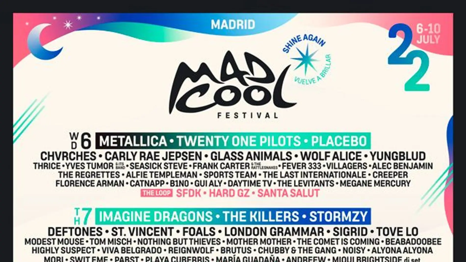 Cartel definitivo del Mad Cool 2022