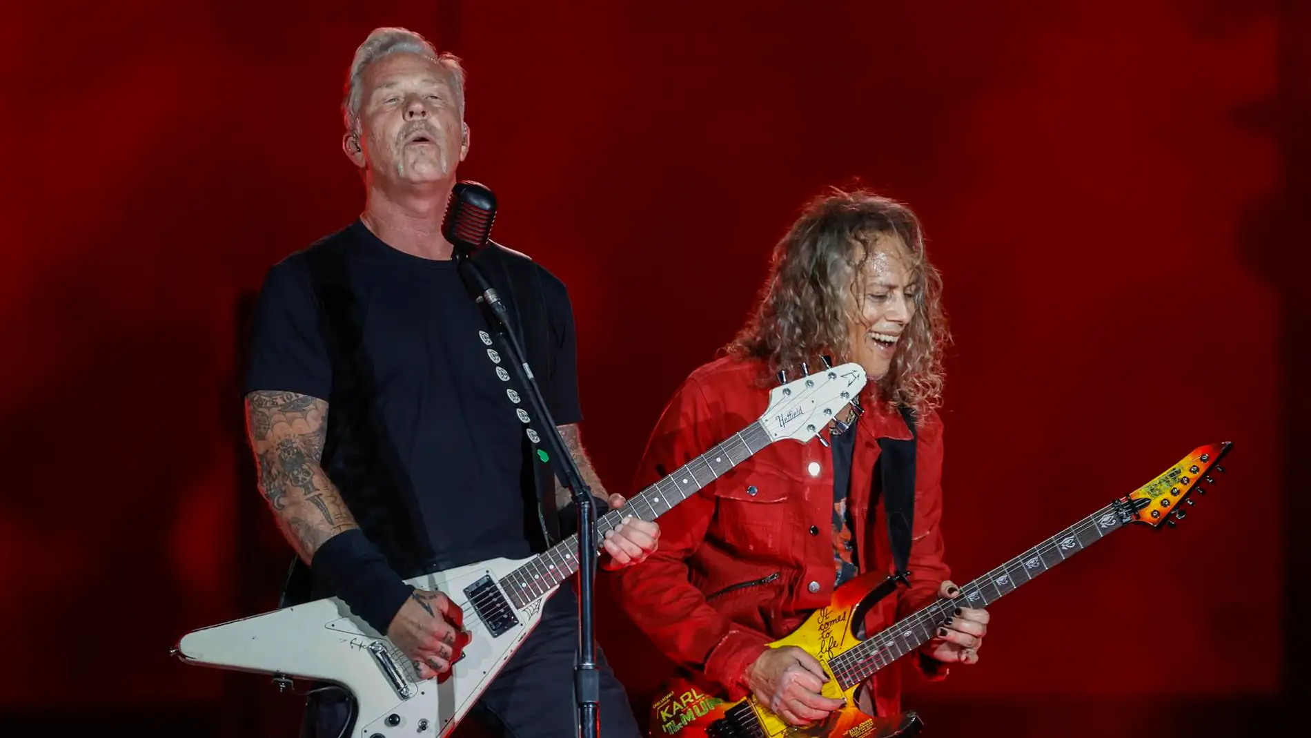 Metallica durante su actuación en San Mamés