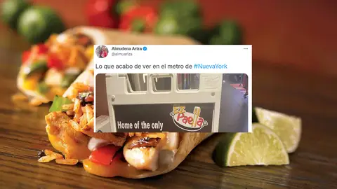 "El burrito de paella": El plato más raro que ha visto Almudena Ariza en un metro de Nueva York "El burrito de paella": El plato más raro que ha visto Almudena Ariza en un metro de Nueva York