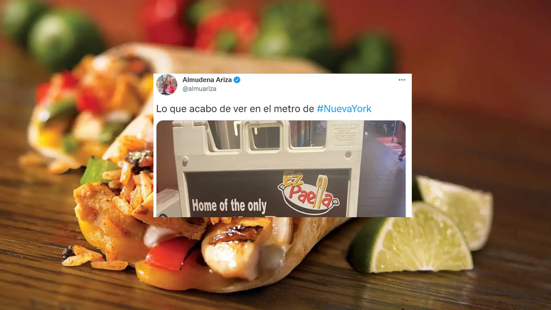 "El burrito de paella": El plato más raro que ha visto Almudena Ariza en un metro de Nueva York