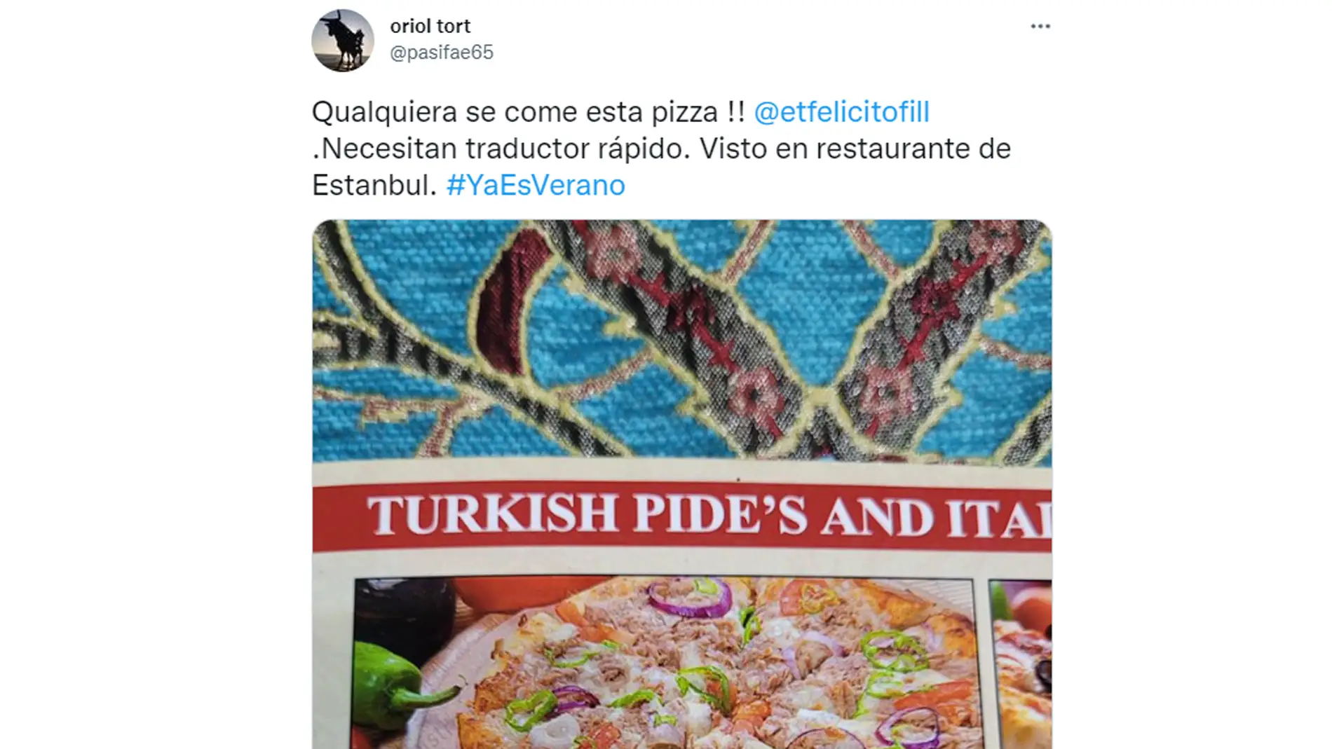 &quot;Tonelada de pizza de pescado&quot;: la traducción más viral que ha puesto patas arriba Twitter
