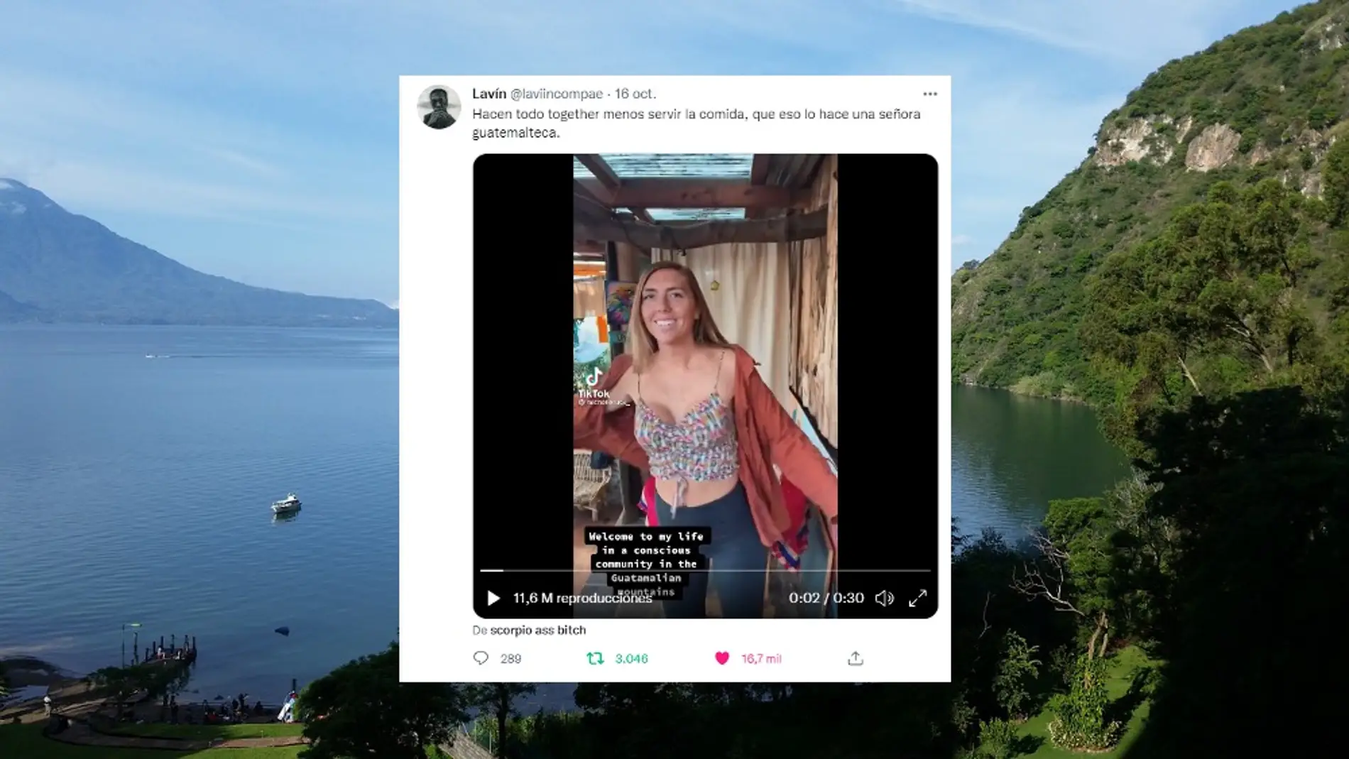 El criticado vídeo de una nomada digital mostrando en TikTok su vida en Guatemala