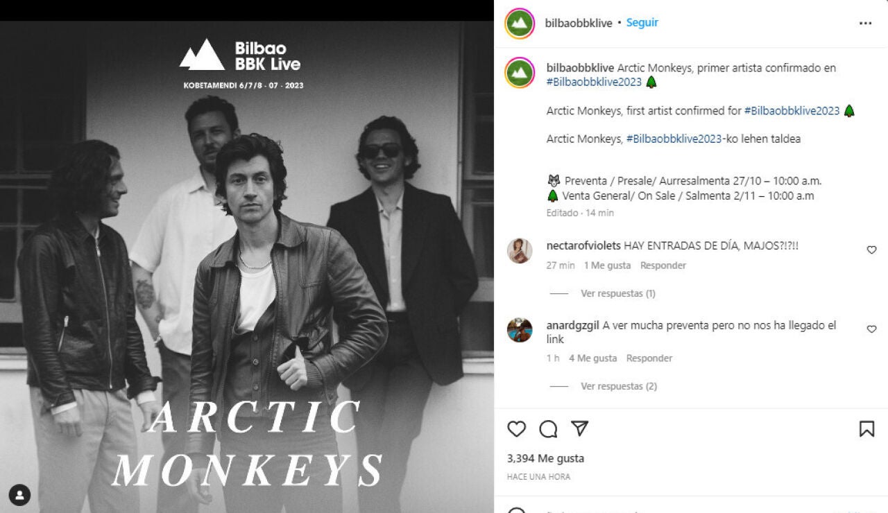 Arctic Monkeys, primer bombazo del BBK Live 2023