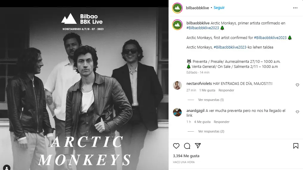 Arctic Monkeys, primer bombazo del BBK Live 2023