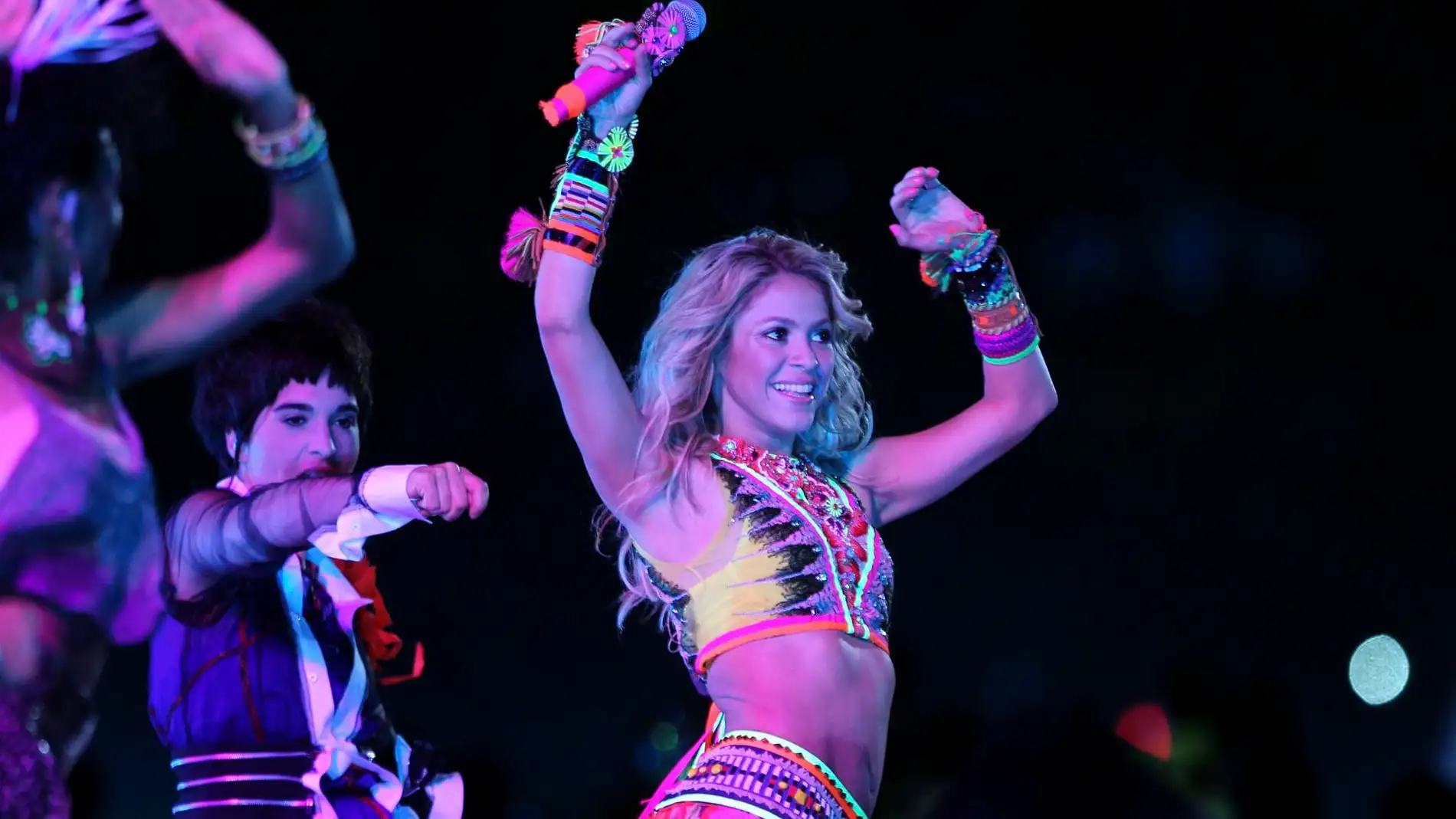 La cantante colombiana Shakira durante su actuación en la ceremonia de clausura del Mundial de Sudáfrica