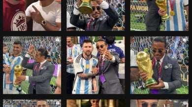 Salt Bae y su incómoda persecución a Messi en el Mundial