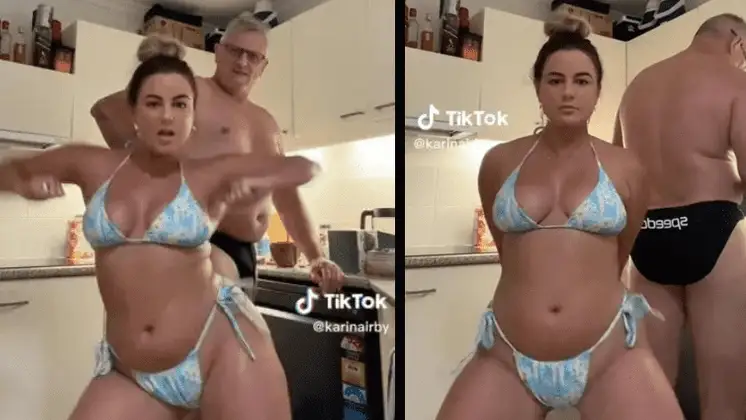 Critican a una influencer australiana por hacer un baile en bikini delante de su padrastro