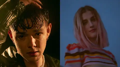 Flavio y Samantha en sus videoclips. Flavio y Samantha en sus videoclips.