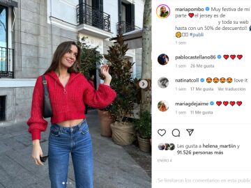 María Pombo en una de sus publicaciones de Instagram.