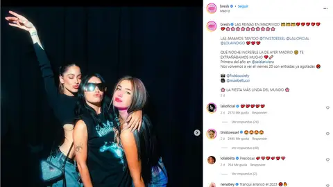 Tini Stoessel, Lali Esposito y Lola índigo en la Bresh Tini Stoessel, Lali Esposito y Lola índigo en la Bresh