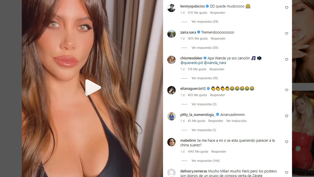Wanda Nara, la modelo argentina a la que Quevedo le dedica una canci&oacute;n, reacciona con una brutal indirecta