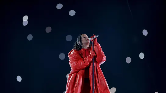 Rihanna durante su actuación en la Super Bowl Rihanna durante su actuación en la Super Bowl
