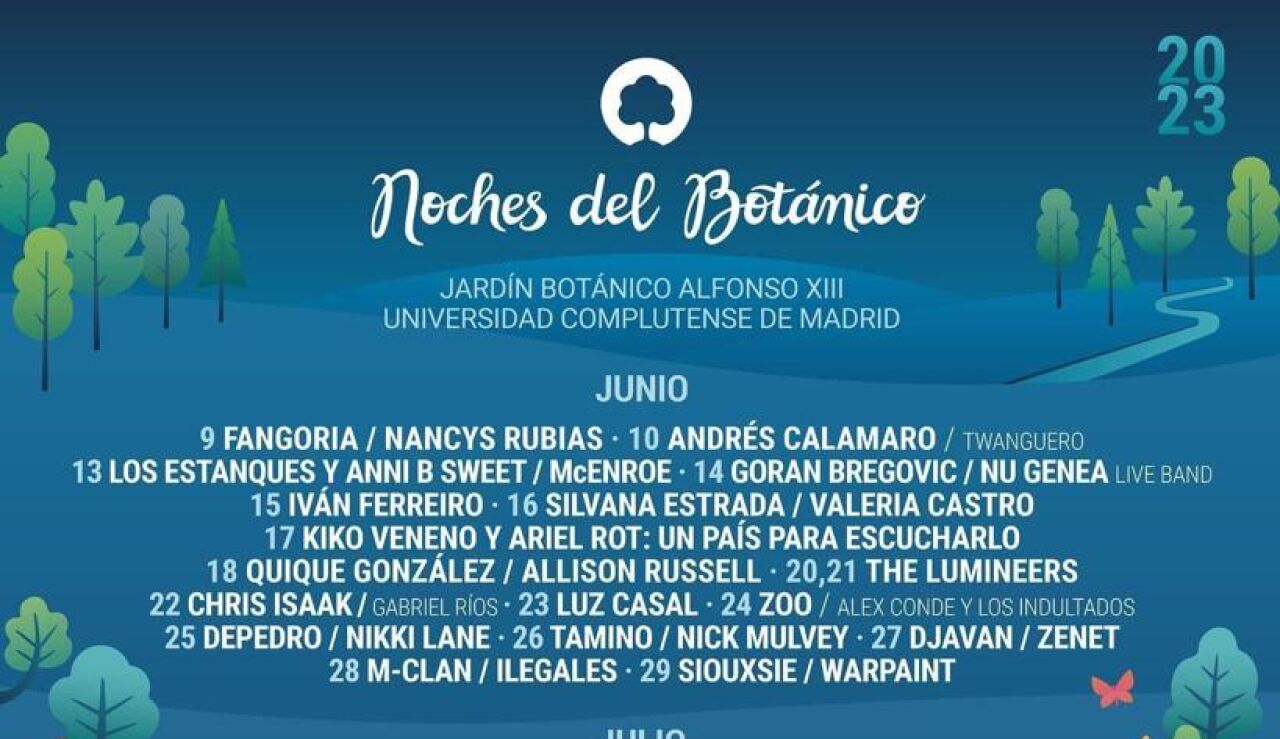 Cartel de las Noches del Botánico 2023