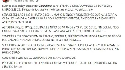 Pantallazo del anuncio de Manuel Marañon Pantallazo del anuncio de Manuel Marañon