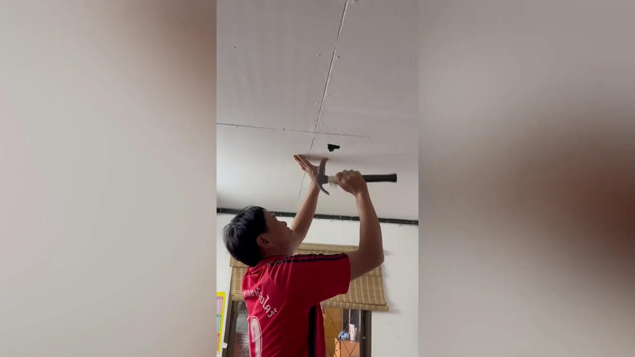 Un padre escucha ruidos en el techo de su casa y se lleva un adorable susto cuando abre un agujero Un padre escucha ruidos en el techo de su casa y se lleva un adorable susto cuando abre un agujero