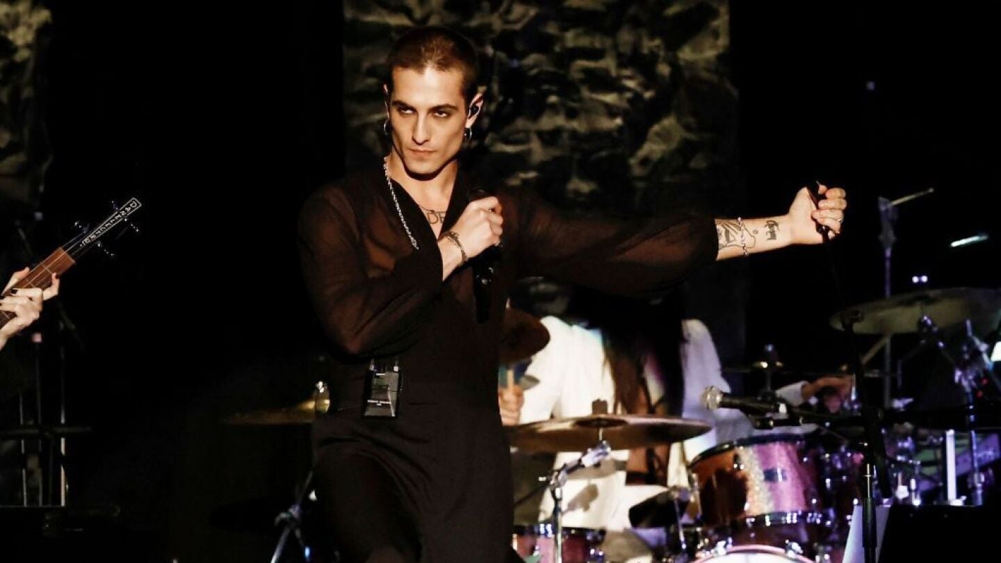 Damiano David de Maneskin en un concierto en 2023