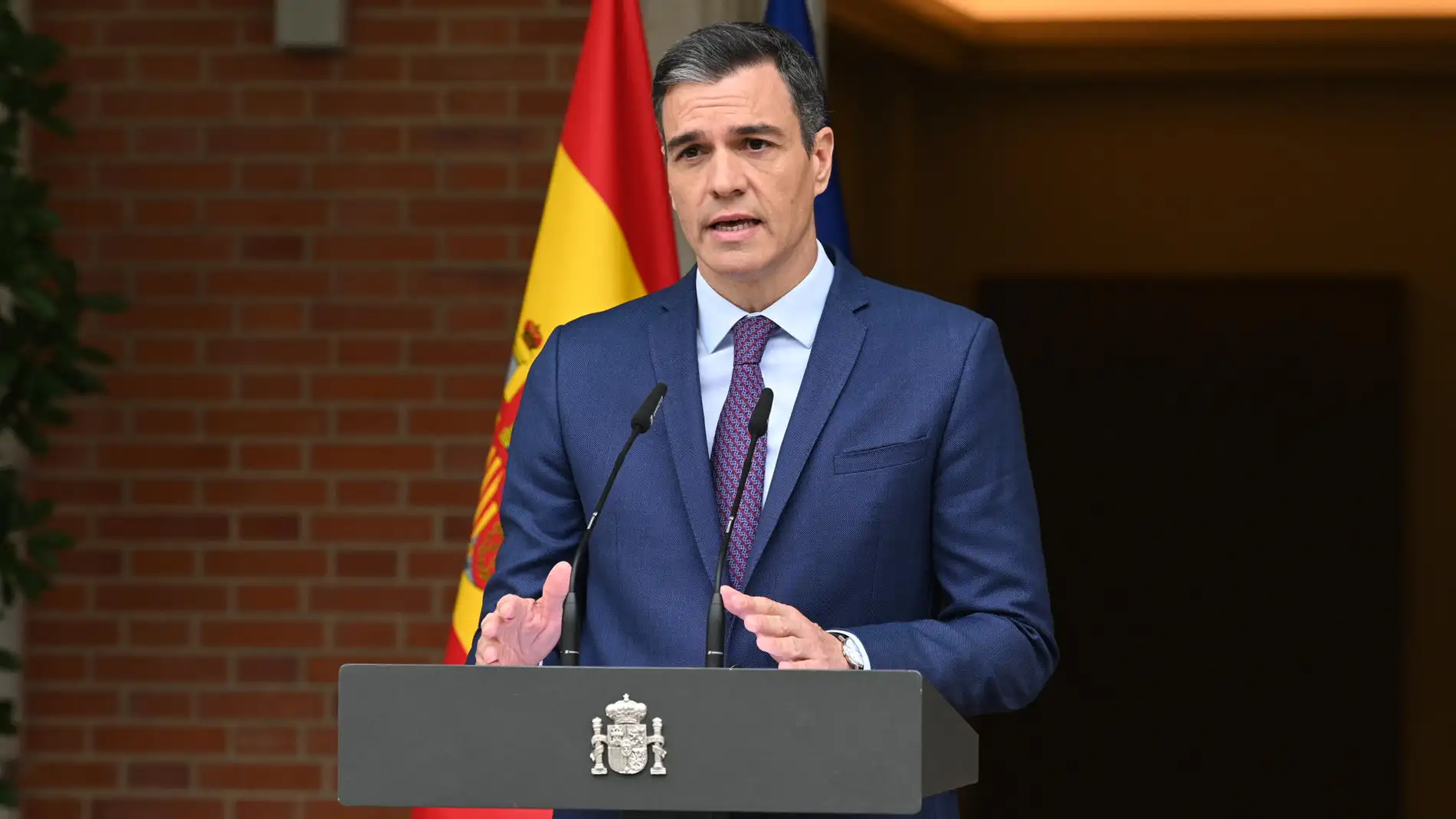 Pedro Sánchez anunciando el adelanto de las elecciones generales 