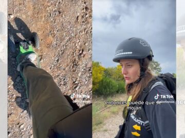 Evangelina durante el Camino de Santiago