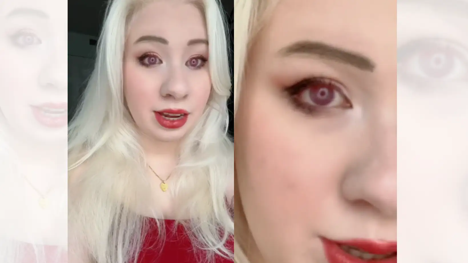 Kayla en el TikTok viral sobre la pigmentación de su ojo