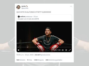 Tuit sobre el glow up de Alfonso de OT
