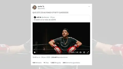 Tuit sobre el glow up de Alfonso de OT Tuit sobre el glow up de Alfonso de OT