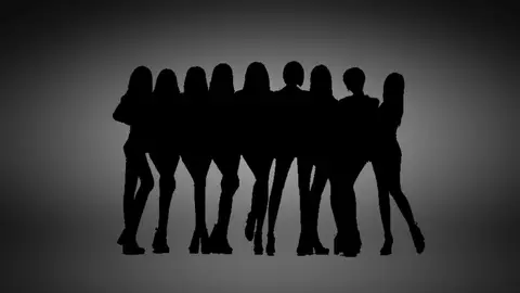 Silueta de grupo de K-Pop. Silueta de grupo de K-Pop.