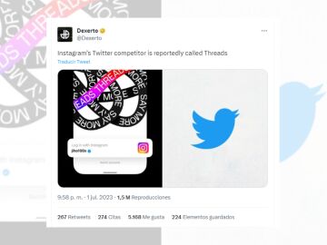 Tuit hablando sobre Threads, el nuevo proyecto de Meta.