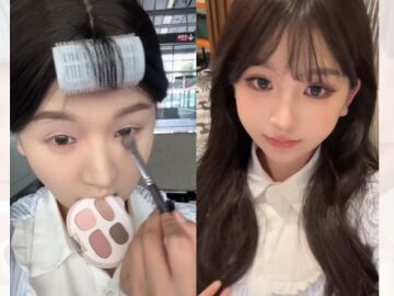 TikTok viral de meow_makeup en el que se maquilla de camino a un encuentro.