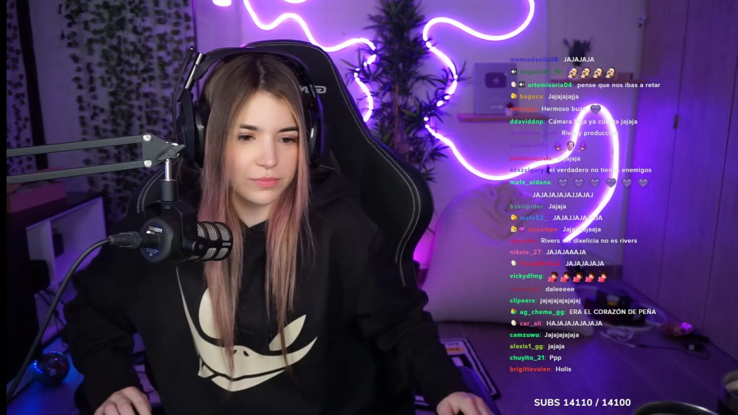 Samy Rivers durante uno de sus streams.
