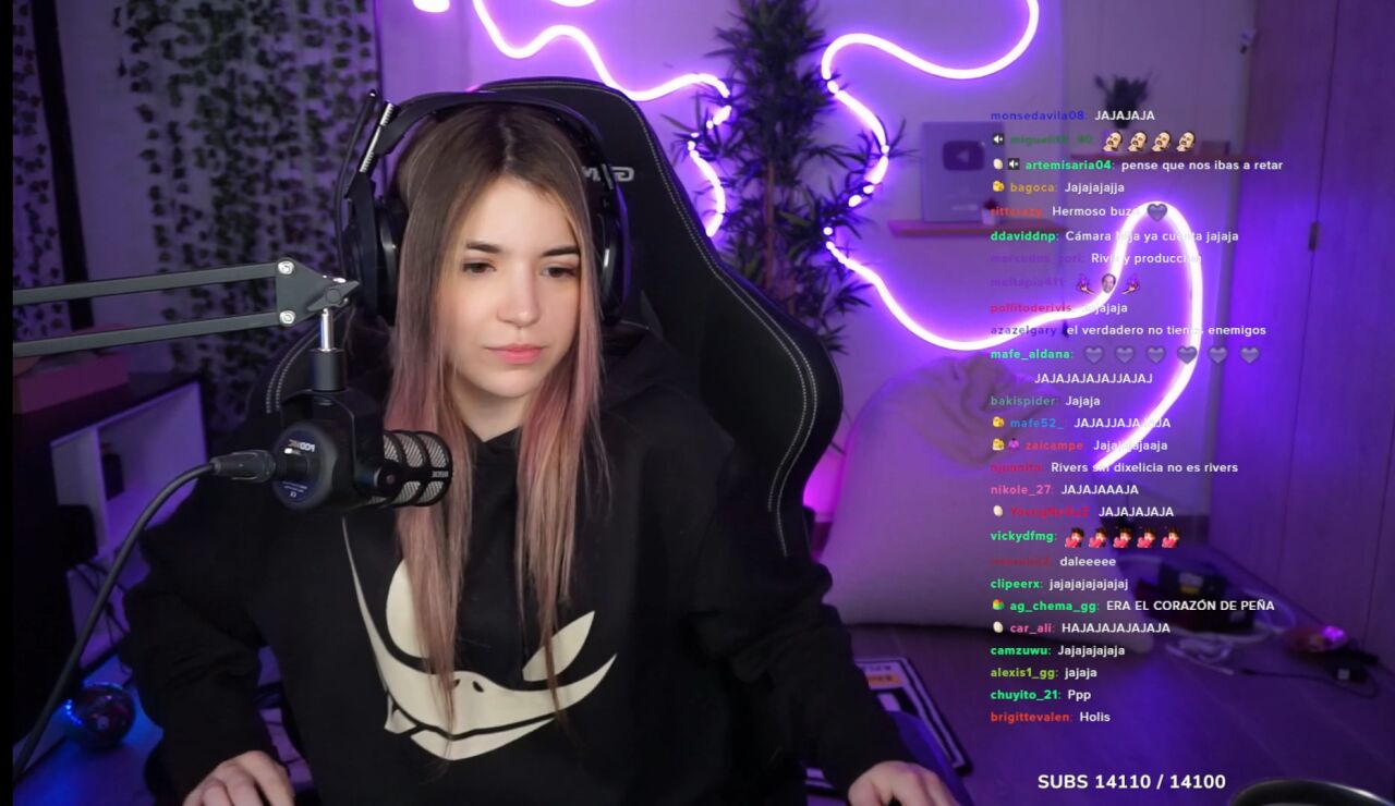 Samy Rivers durante uno de sus streams.