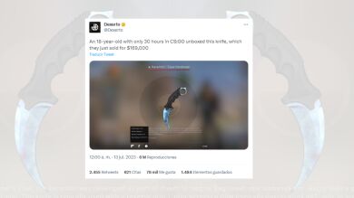 Un chico de 18 años empieza a jugar a CS:GO y le toca un cuchillo de 170.000 dólares