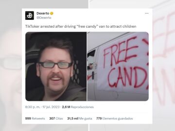 Tuit sobre el arresto de Anthony Gagne.