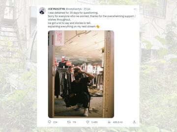 Tuit de JoeyKaotyk revelando el motivo por el que ha estado ausente durante estas semanas.