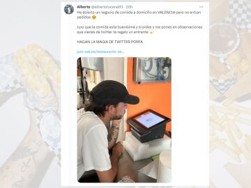 Tuit viral del due&ntilde;o de un restaurante pidiendo ayuda en redes.