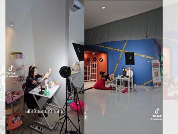 TikTok viral de una "granja de streamers" en Indonesia.