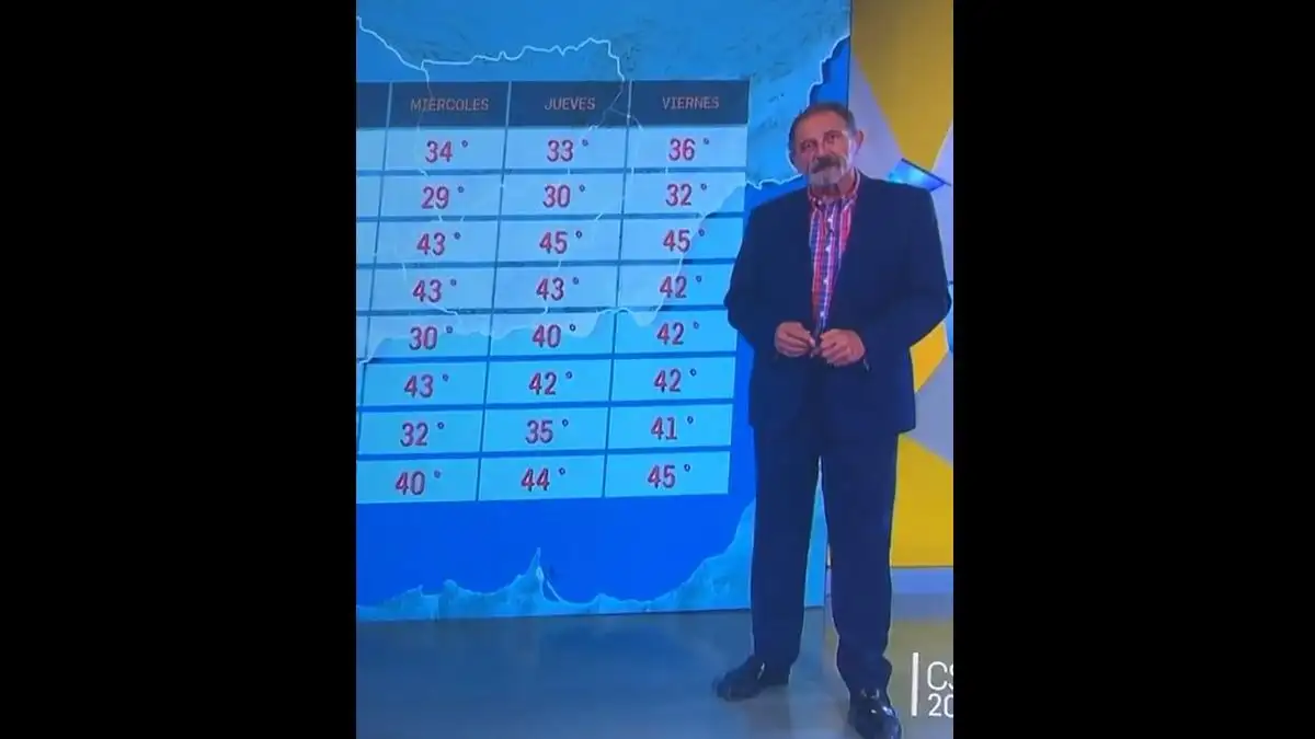 Carlos Almansa dando el parte meteorológico