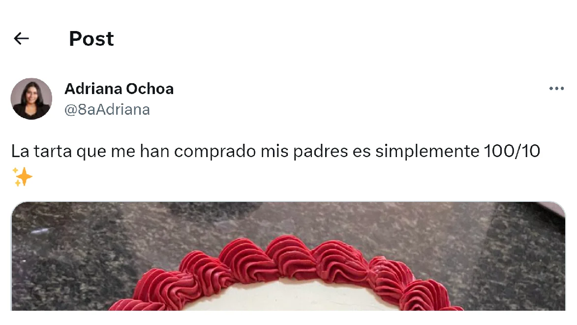 Pantallazo del tuit de @8aAdriana Pantallazo del tuit de @8aAdriana