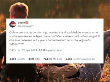 Tuit viral sobre los sentimientos que conlleva enamorarse por primera vez.