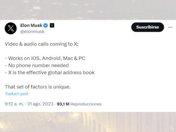Elon Musk anunciando la nueva función que se incluirá en X.