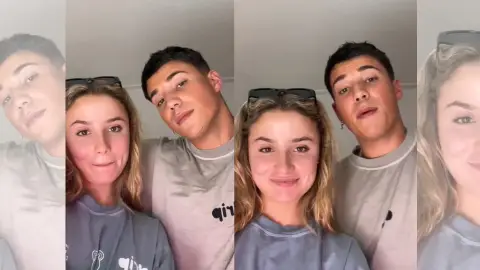 Sofía Surfess y Trece en uno de sus tiktoks. Sofía Surfess y Trece en uno de sus tiktoks.