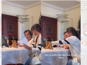 La hermana de la tiktoker junto a su abuela, quien sufre de alzh&eacute;imer.