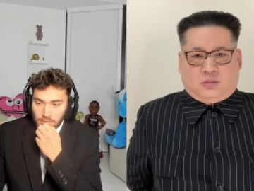 Adin Ross durante su entrevista al 'doble' de Kim Jong-Un.